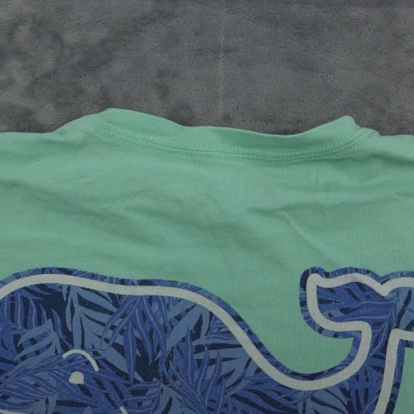 Vineyard Vines Shirt Mens M Green Short Sleeve Round Neck Print Logo Cotton Tee - Picture 10 of 14